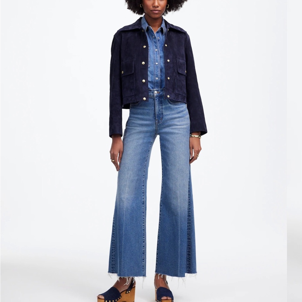 Madewell Petite Flared Wide-Leg Crop Jeans